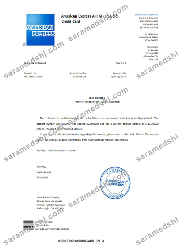 Canada_American Express Air Miles Gold Credit Card_reference